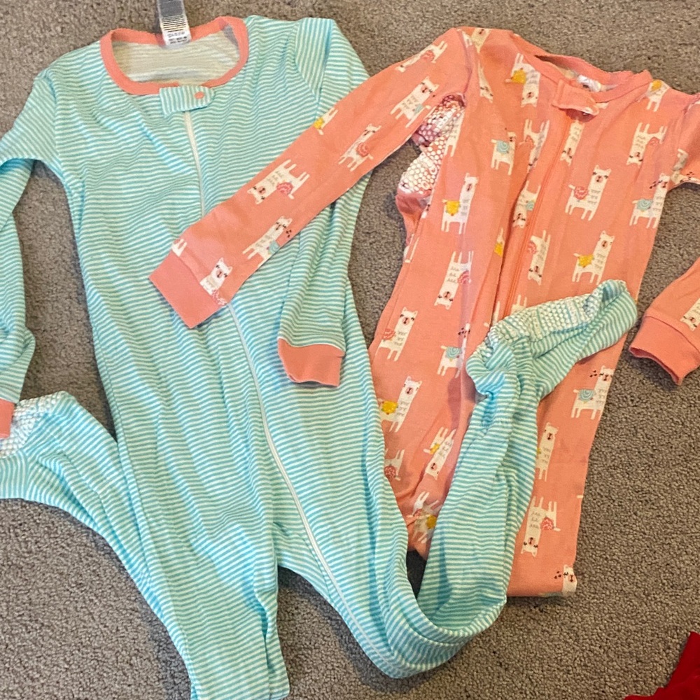 Gerber Blue and Pink Animal Print Footies